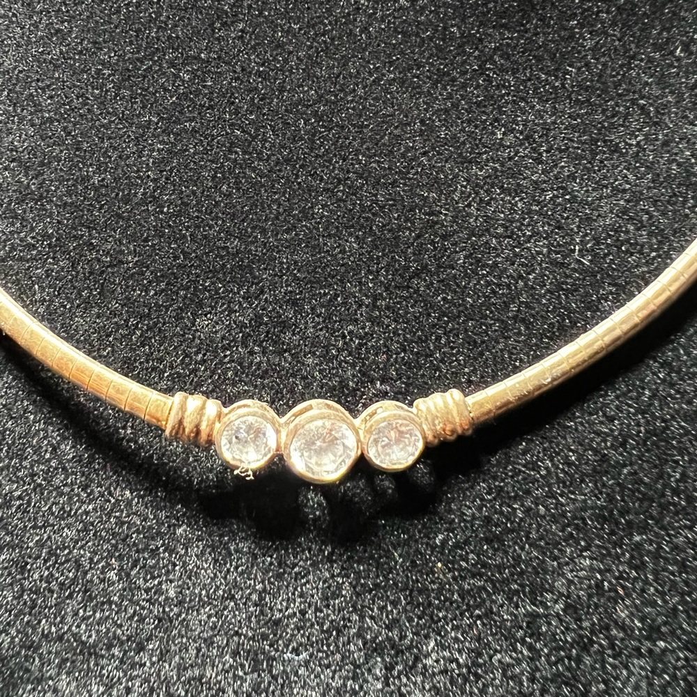 Gorgeous Omega Necklace with CZ stone